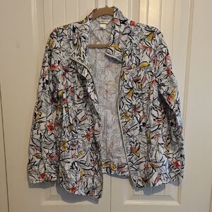 Christopher & Banks Floral Blazer - Black, White, Red, Yellow